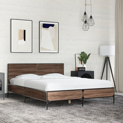 Bed Frame without Mattress Brown Oak