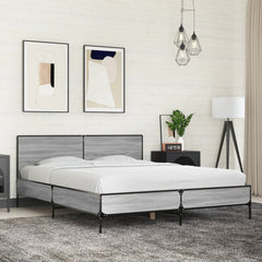 Bed Frame without Mattress Grey Sonoma 160 x 200 cm