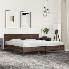 Bed Frame without Mattress Brown Oak 200 x 200 cm
