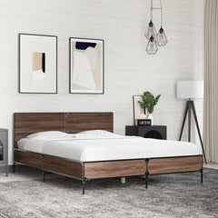 Bed Frame without Mattress Brown Oak