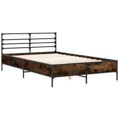 vidaXL Bed Frame without Mattress Smoked Oak 120x200 cm 3