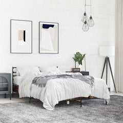 vidaXL Bed Frame without Mattress Smoked Oak 120x200 cm 1