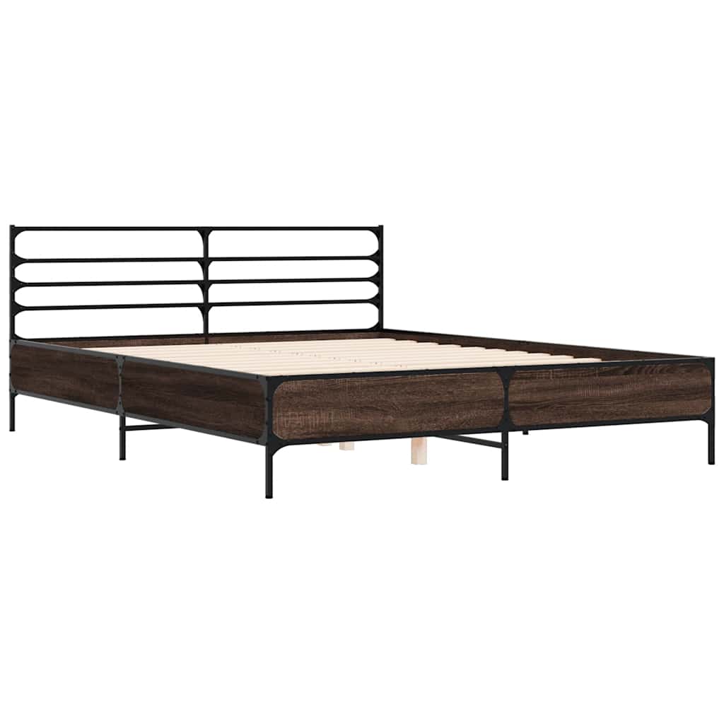 Bed Frame without Mattress Length 200 cm Smoked oak 150 cm