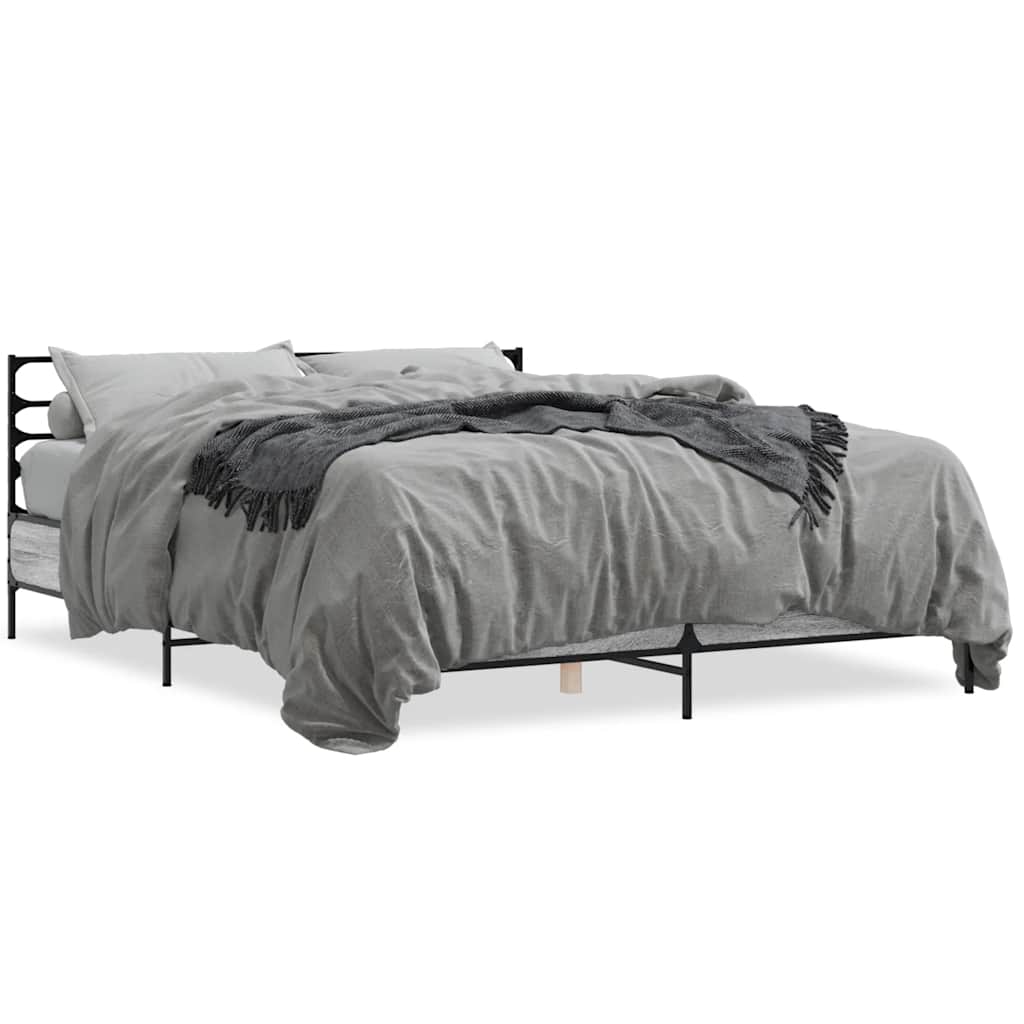 Bed Frame without Mattress Length 200 cm Grey Sonoma 150 cm