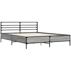 vidaXL Bed Frame without Mattress Grey Sonoma 150x200 cm King Size 3