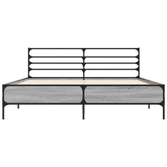 vidaXL Bed Frame without Mattress Grey Sonoma 150x200 cm King Size 4