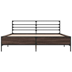 vidaXL Bed Frame without Mattress Brown Oak 150x200 cm King Size 4