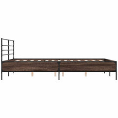 vidaXL Bed Frame without Mattress Brown Oak 150x200 cm King Size 5