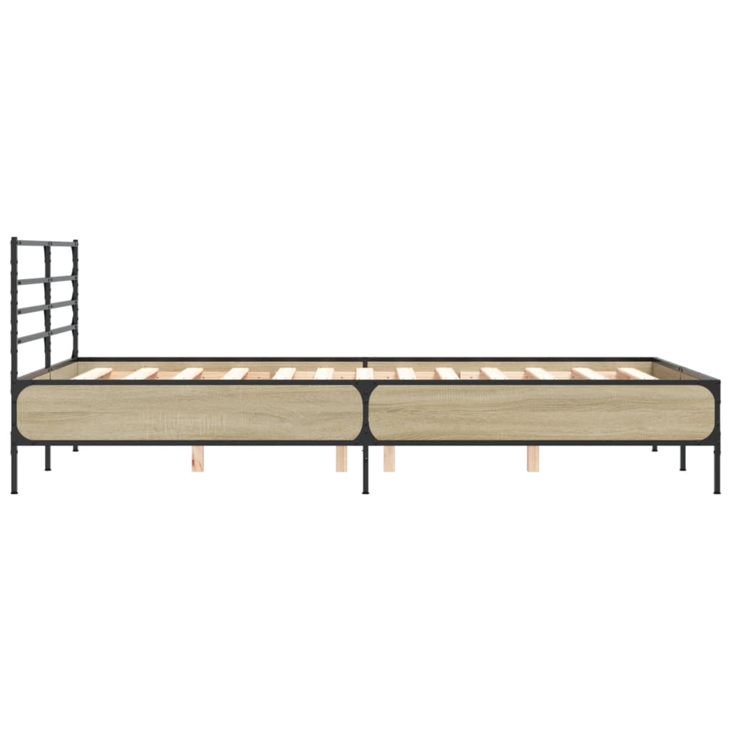 vidaXL Bed Frame without Mattress Sonoma Oak 120x190 cm Small Double 5