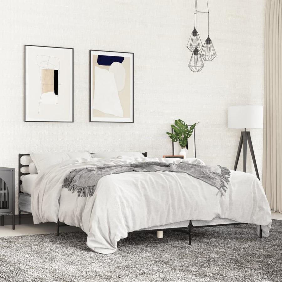 vidaXL Bed Frame without Mattress Grey Sonoma 120x190 cm Small Double 1