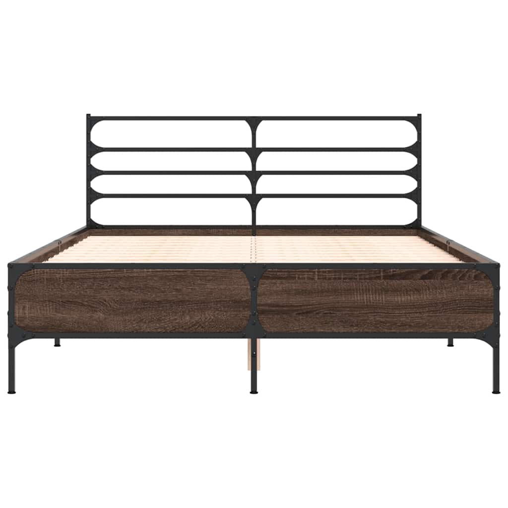 vidaXL Bed Frame without Mattress Brown Oak 120x190 cm Small Double 4