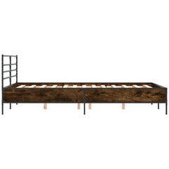 vidaXL Bed Frame without Mattress Smoked Oak 135x190 cm Double 5