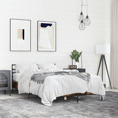 vidaXL Bed Frame without Mattress Smoked Oak 135x190 cm Double 1