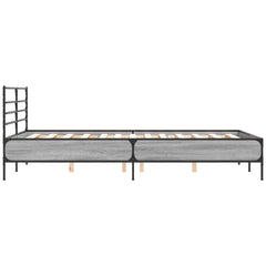 vidaXL Bed Frame without Mattress Grey Sonoma 135x190 cm Double 5