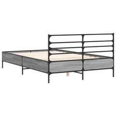 vidaXL Bed Frame without Mattress Grey Sonoma 135x190 cm Double 6