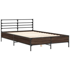 vidaXL Bed Frame without Mattress Brown Oak 135x190 cm Double 3