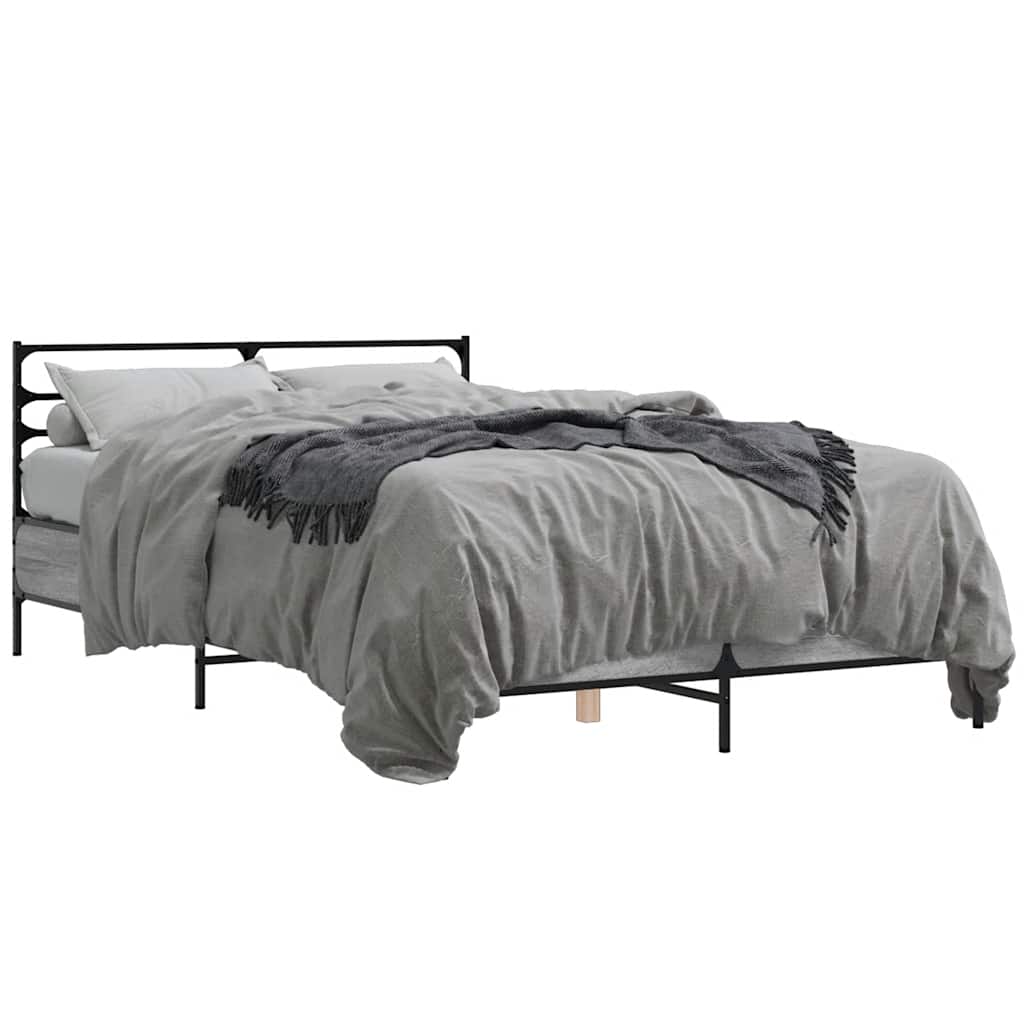 Bed Frame without Mattress Length 190 cm Grey sonoma 140 cm