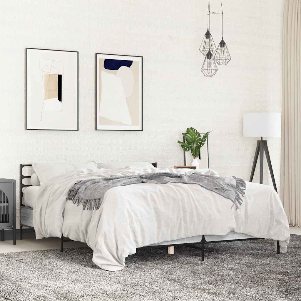 Bed Frame without Mattress Length 190 cm Grey sonoma 140 cm