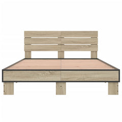 vidaXL Bed Frame without Mattress Sonoma Oak 140x200 cm 4