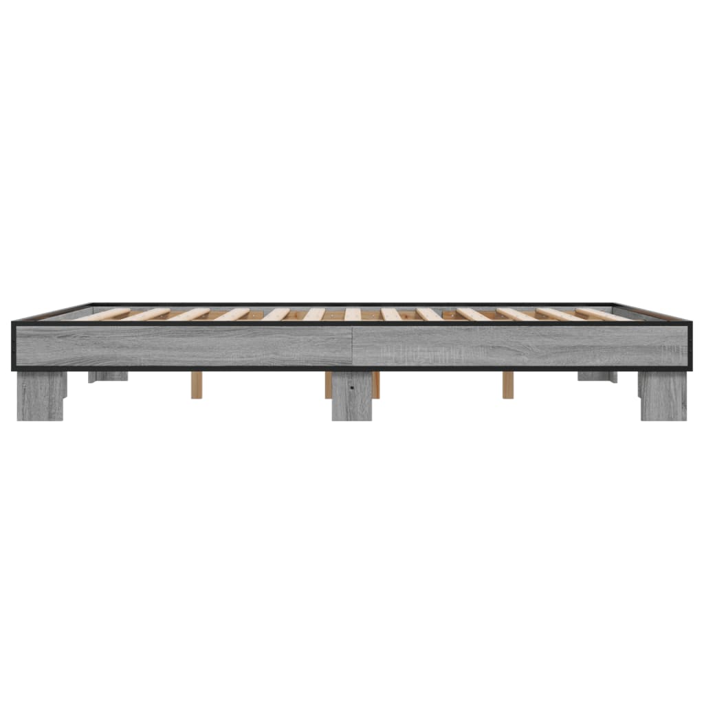 Bed Frame without Mattress 150x200 cm Grey sonoma