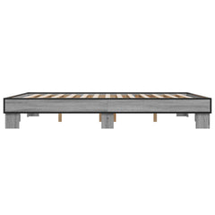 Bed Frame without Mattress 150x200 cm Grey sonoma