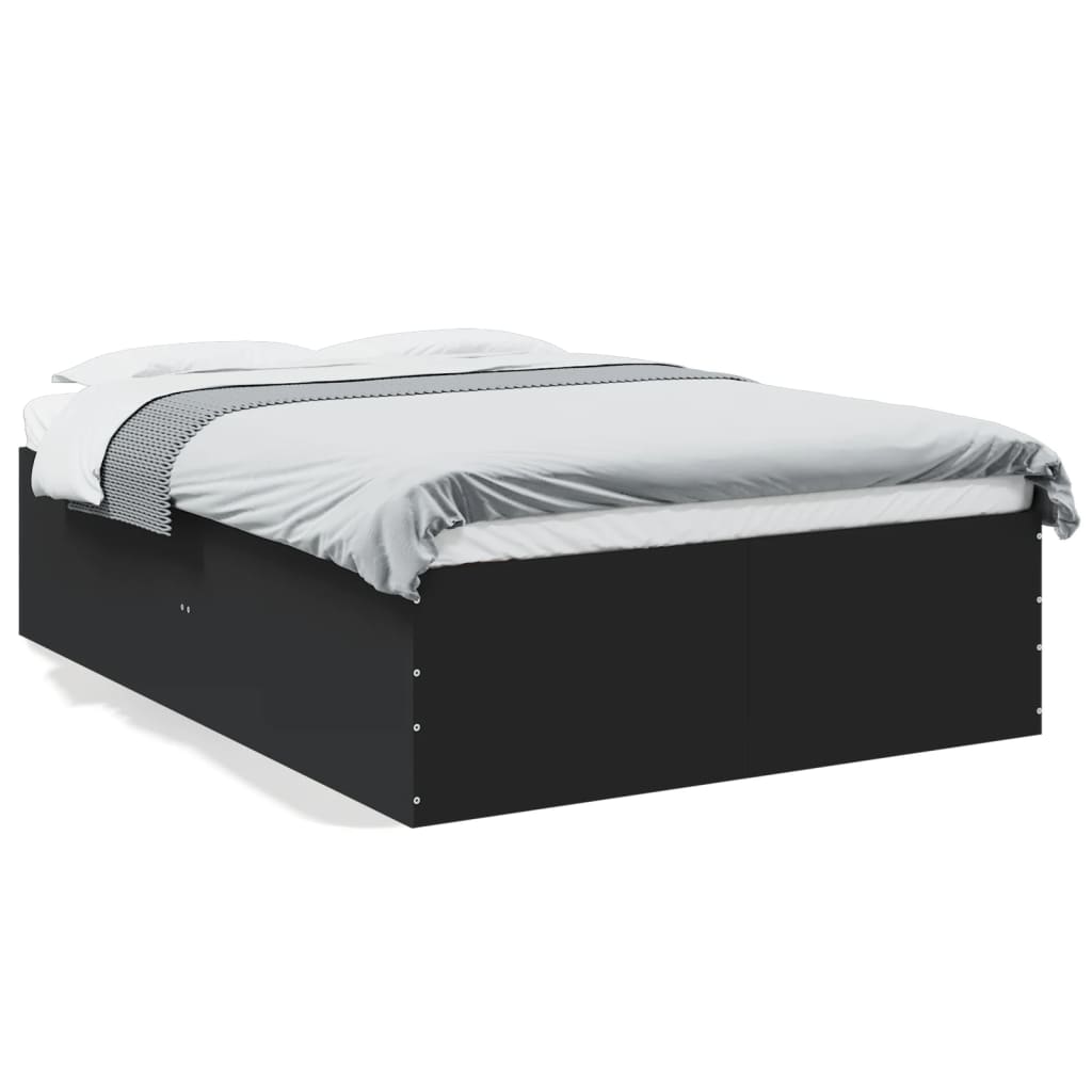 vidaXL Bed Frame without Mattress Black 140x190 cm 2