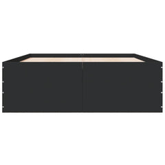 vidaXL Bed Frame without Mattress Black 140x190 cm 4
