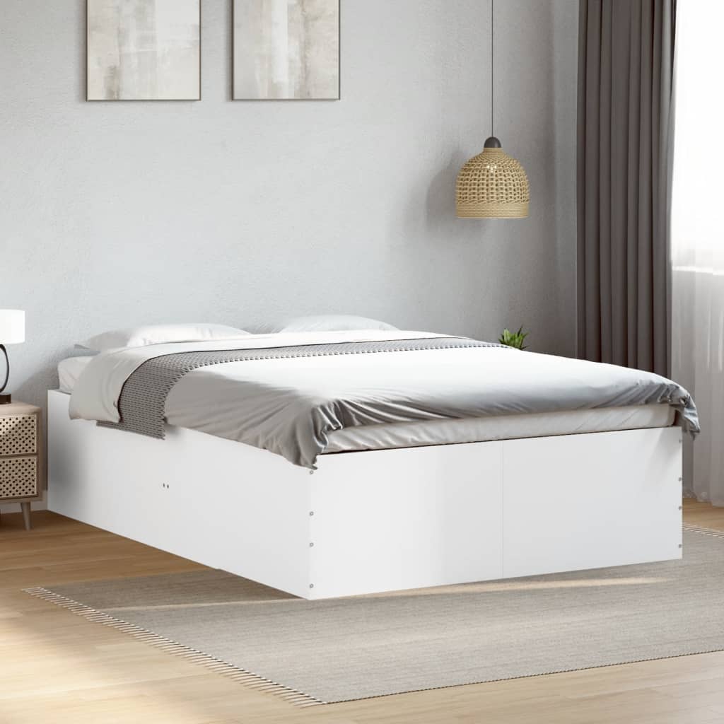 Bed Frame without Mattress 135x190 cm Height 45 cm White
