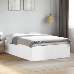 Bed Frame without Mattress 135x190 cm Height 45 cm White