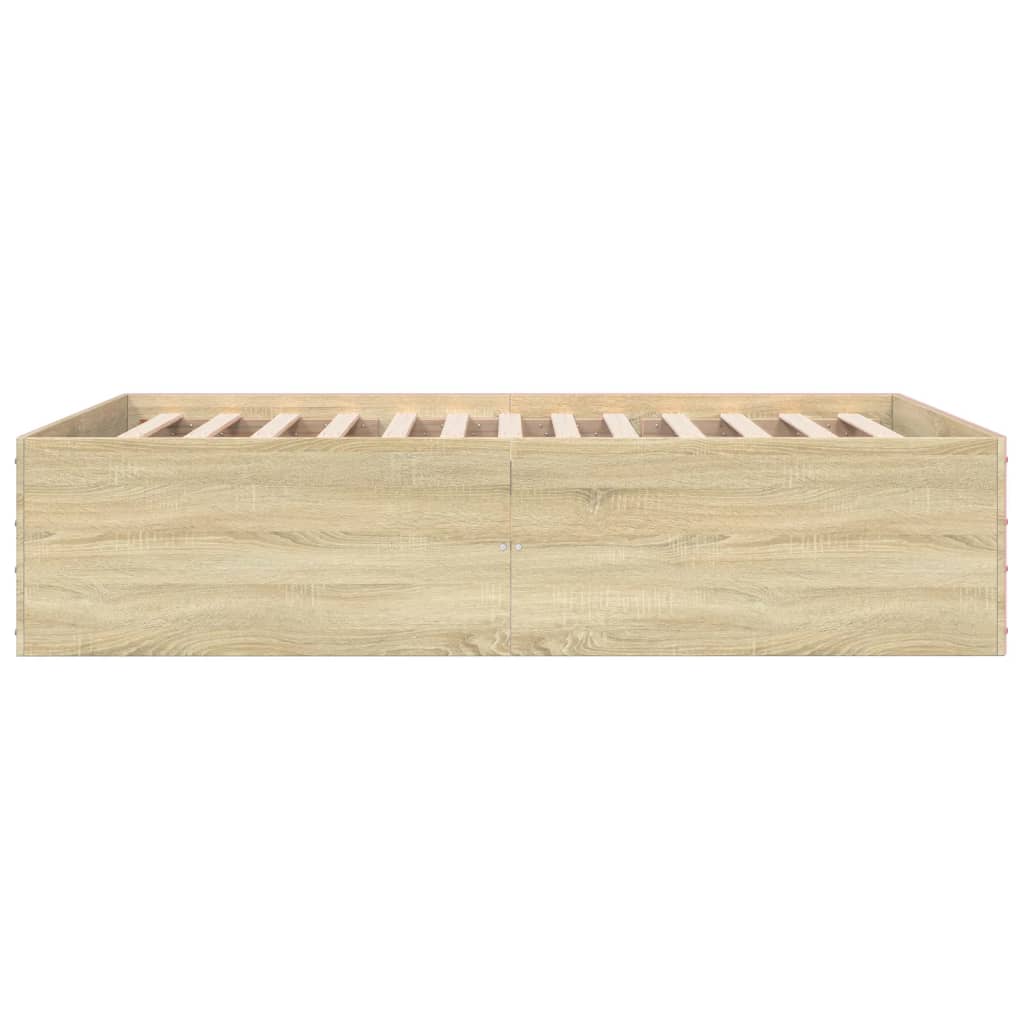 Bed Frame without Mattress 135x190 cm Height 45 cm Sonoma oak