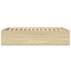 Bed Frame without Mattress 135x190 cm Height 45 cm Sonoma oak