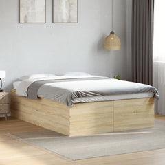 Bed Frame without Mattress 135x190 cm Height 45 cm Sonoma oak