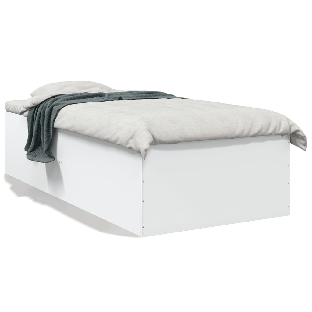 Bed Frame without Mattress 90x190 cm Single Height 45 cm White