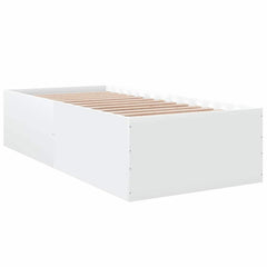 Bed Frame without Mattress 90x190 cm Single Height 45 cm White