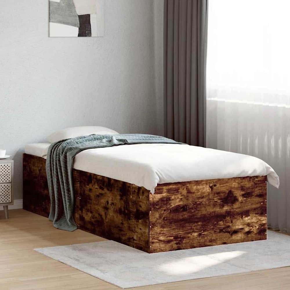 Bed Frame without Mattress 90x190 cm Single Height 45 cm Smoked oak