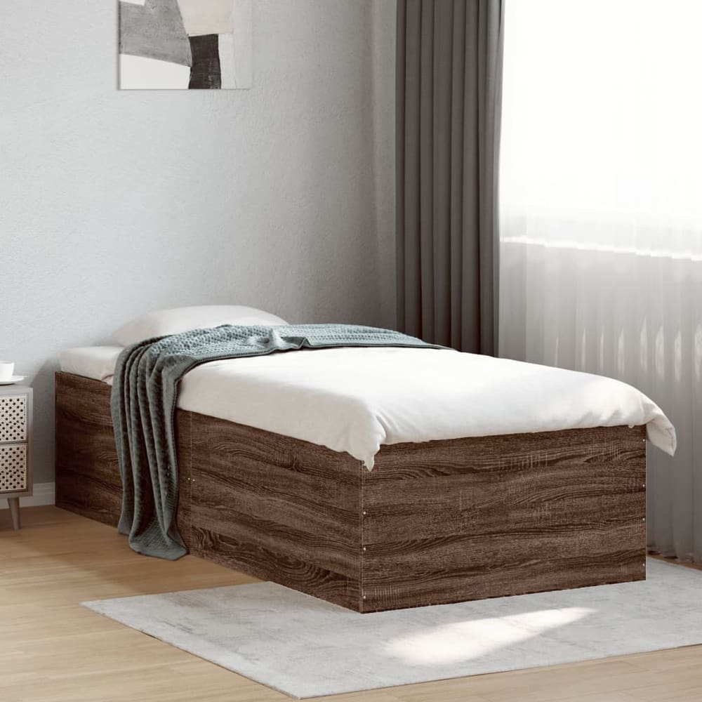Bed Frame without Mattress Height Brown oak