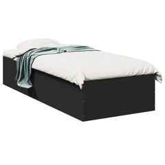 vidaXL Bed Frame without Mattress Black 100x200 cm 2