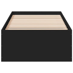 vidaXL Bed Frame without Mattress Black 100x200 cm 4