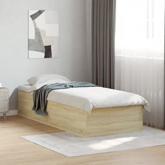 Bed Frame without Mattress 100x200 cm Length 200 cm Height 35 cm Width 100 cm Sonoma oak