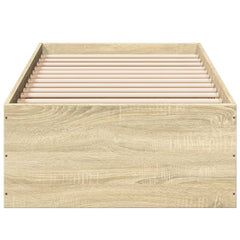 vidaXL Bed Frame without Mattress Sonoma Oak 100x200 cm 4