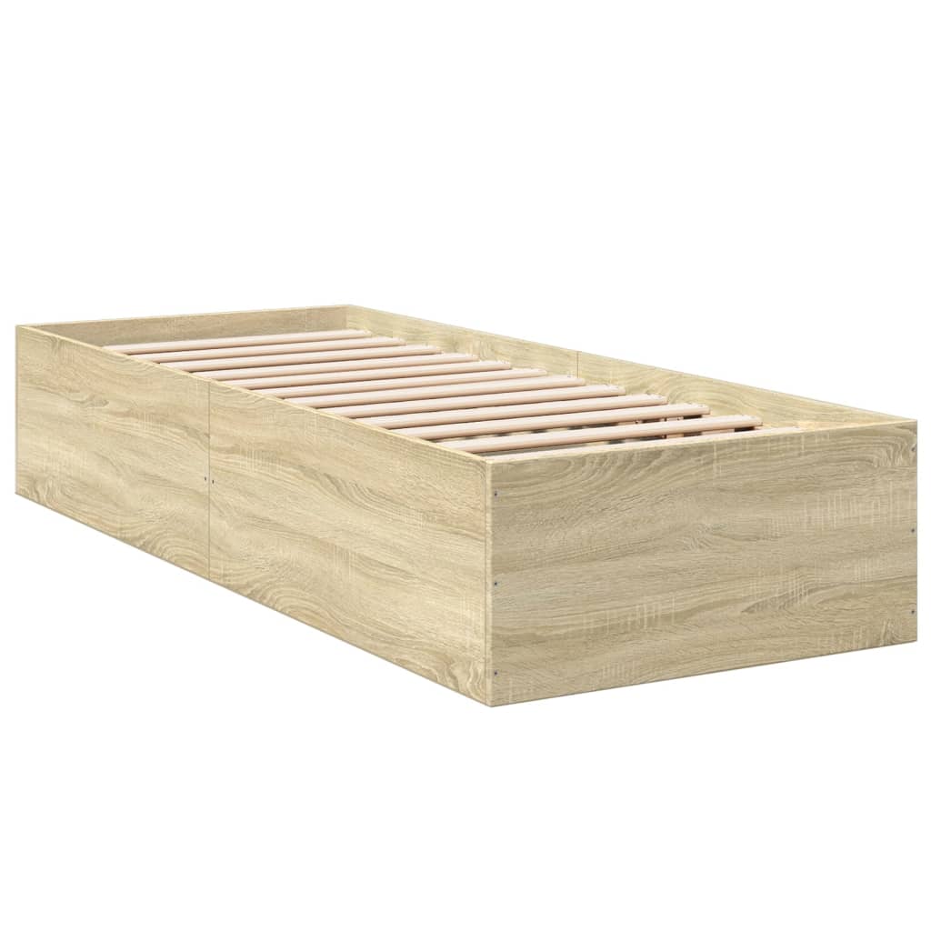 vidaXL Bed Frame without Mattress Sonoma Oak 100x200 cm 6