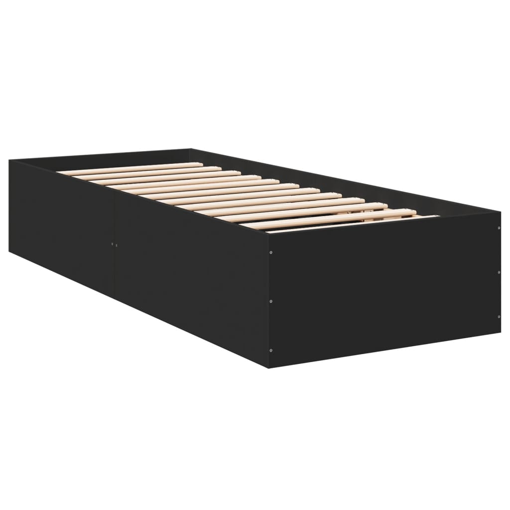 vidaXL Bed Frame without Mattress Black 90x190 cm Single 2