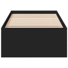 vidaXL Bed Frame without Mattress Black 90x190 cm Single 4