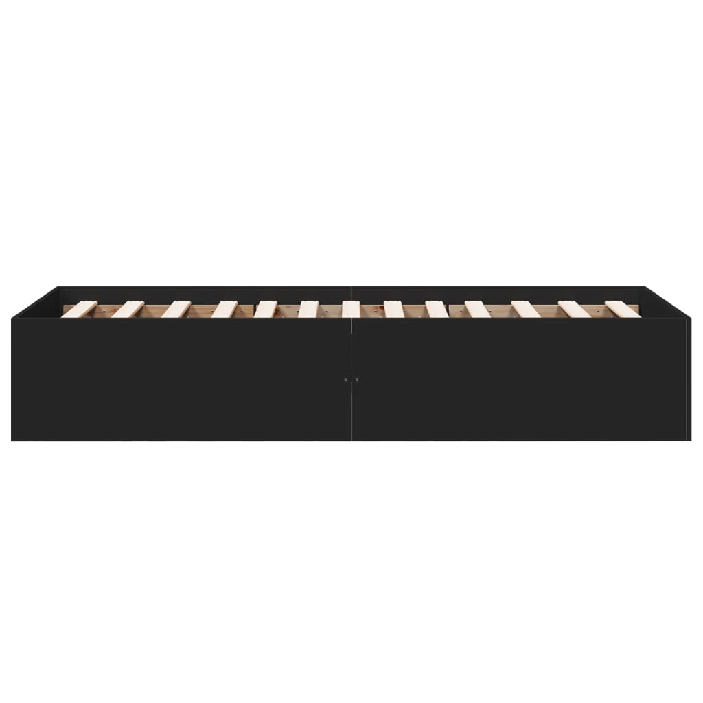 vidaXL Bed Frame without Mattress Black 90x190 cm Single 5