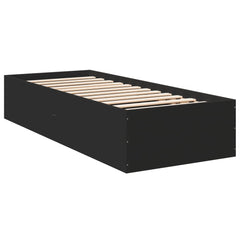 vidaXL Bed Frame without Mattress Black 90x190 cm Single 6
