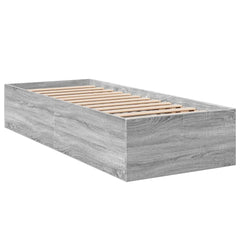 vidaXL Bed Frame without Mattress Grey Sonoma 90x190 cm Single 3