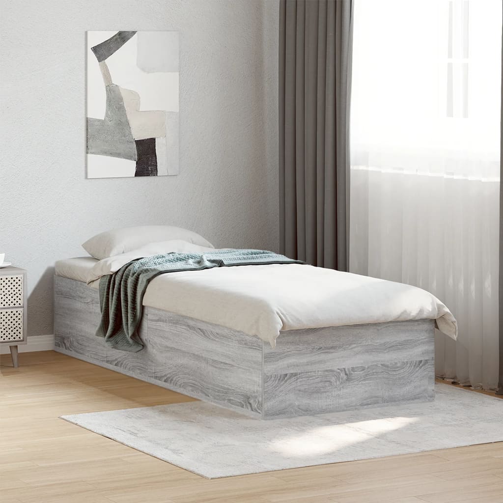 vidaXL Bed Frame without Mattress Grey Sonoma 90x190 cm Single 1