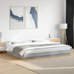 Bed Frame without Mattress Concrete grey
