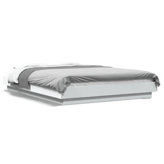 Bed Frame with LED Lights without Mattress 120x200cm White