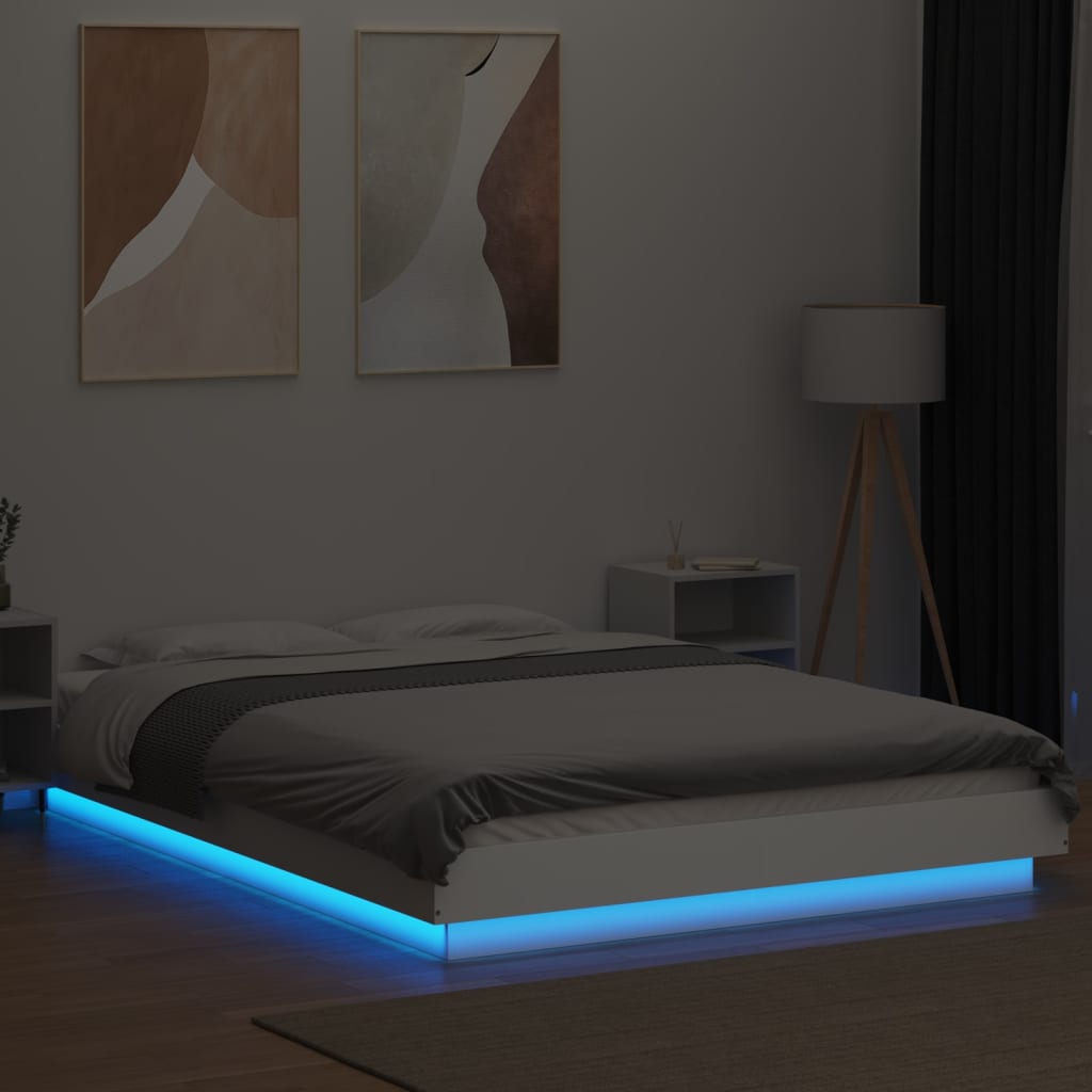 Bed Frame LED without Mattress White